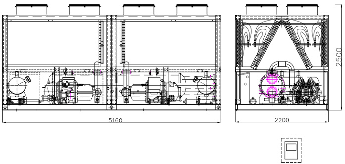 Überfluteter Schraubenkühler Ch150RT Chiller Unit Design